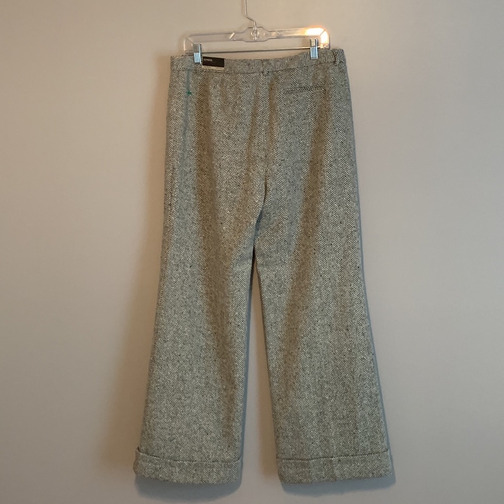 NWT Express Wool Wide Leg Pants Herringbone - Picture 2 of 5